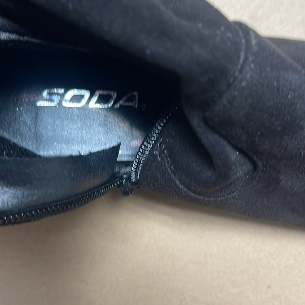 Soda side zipper boot, Black Suede - Picture 7 of 7